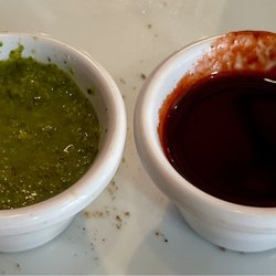 Chicken Samosa Sauces Green...Tangy Red...Sweet