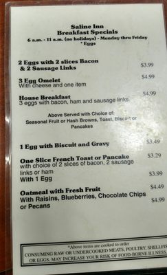 Menu photo 2 Saline Inn Saline, MI