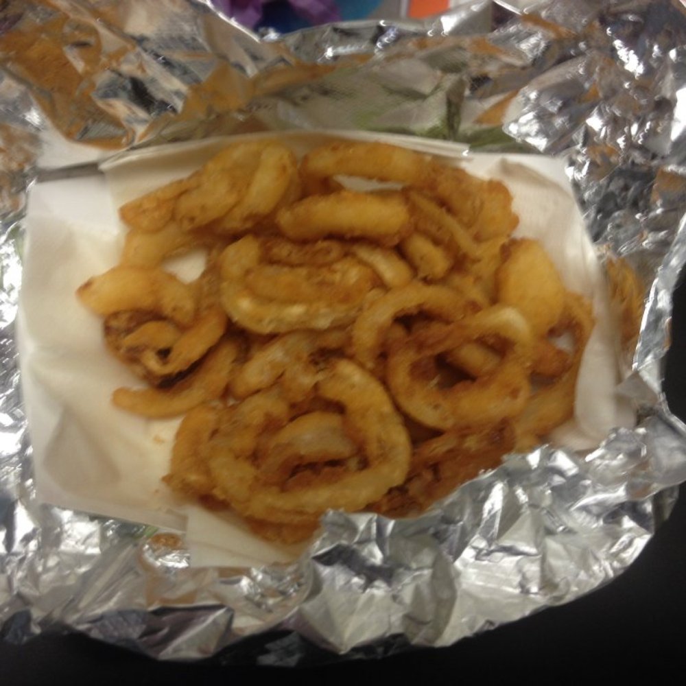 Char-Hut - 1/2 of my Onion rings (Couldn't stop eating them before I took a pic!) - Burgers Near Me - Davie, Florida Char-Hut - 1/2 of my Onion rings (Couldn't stop eating them before I took a pic!) - Burgers Near Me - Davie, Florida