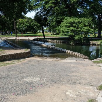 Brackenridge Park - I think you're supposed to walk on the stone bricks to cross this. I didn't bother lol - Parks Near Me - San Antonio, Texas