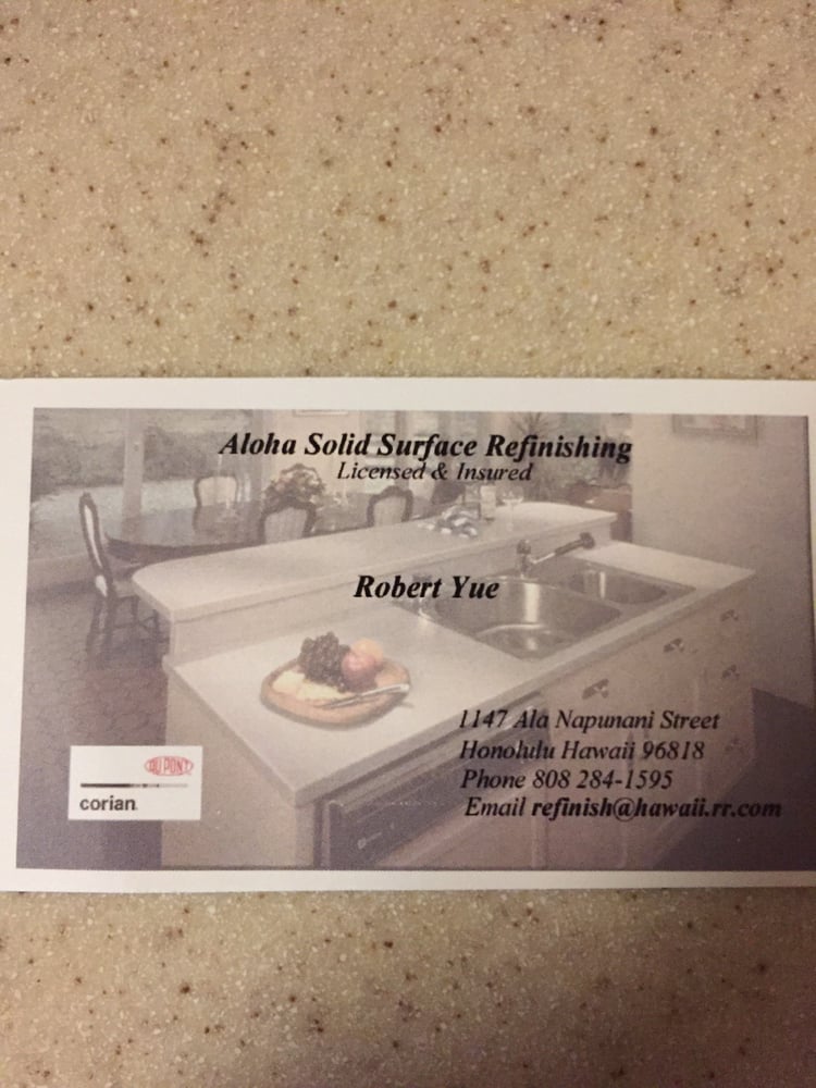 ALOHA SOLID SURFACE REFINISHING Updated September 2024 1147 Ala