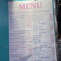 Tandoori Wheels - Menu