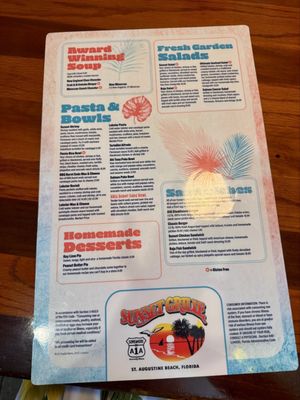 Menu photo 8 Sunset Grille Saint Augustine, FL