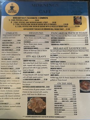 Menu photo 8 Mornings Cafe Bisbee, AZ
