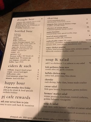 Menu photo 2 PlumpJack Cafe and Bar Olympic Valley, CA