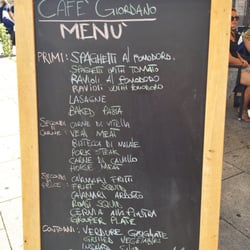 Cafè Giordano - Menu