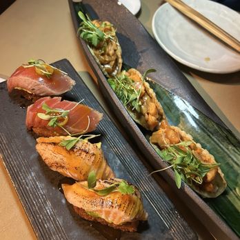 Mrs Fish - Salmon tartare wonton tacos and double crispy rice - Cocktail Bars Near Me - Los Angeles, California Mrs Fish - Salmon tartare wonton tacos and double crispy rice - Cocktail Bars Near Me - Los Angeles, California
