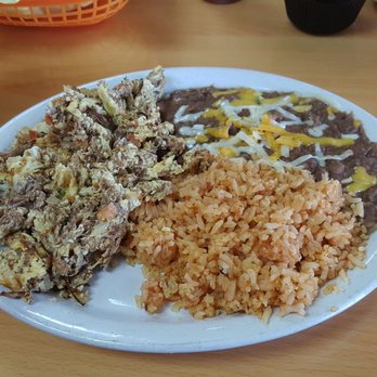 FG Restaurant - Machaca eggs with beans and rice.. A+++ - New American Near Me - Fontana, California FG Restaurant - Machaca eggs with beans and rice.. A+++ - New American Near Me - Fontana, California