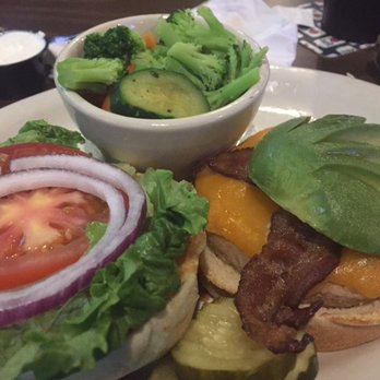 DJ's Dugout - Chicken, Bacon, and Avocado sandwich. I don't eat fries, so you can choose mixed vegetables. - Sports Bars Near Me - Plattsmouth, Nebraska