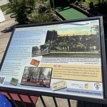 Allison's Mini Golf Course - Historical sign - Mini Golf Near Me - Geneva, Ohio Allison's Mini Golf Course - Historical sign - Mini Golf Near Me - Geneva, Ohio
