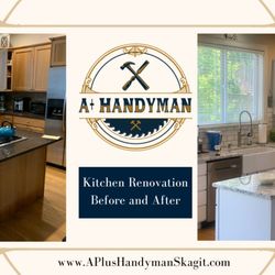 A Plus Handyman - Kitchen remodel before and after example