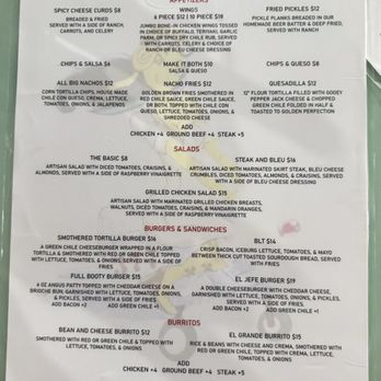 The 377 Brewery - Menu pg1 - The menu from The 377 Brewery features sections for appetizers, salads, burgers, sandwiches, and burritos, with prices and descriptions for each item. - Brewpubs Near Me - Albuquerque, New Mexico