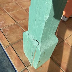 Destination St John - Pool side column rotted