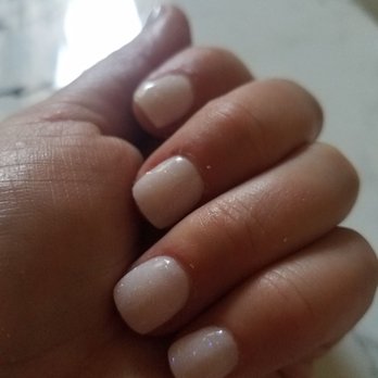 Bijou Nails & Spa - beautiful white glitter dip powder - Eyelash Service Near Me - Glendale, California