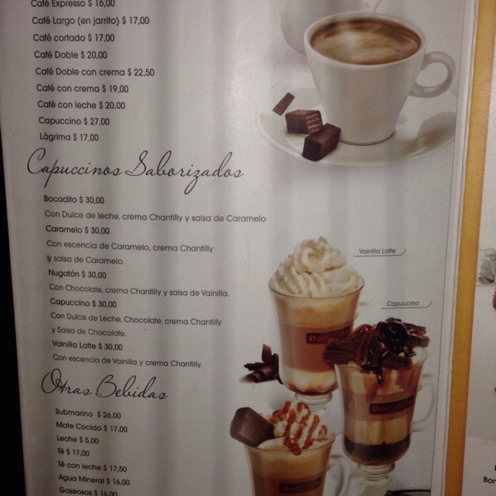 Bonafide - The menu. - Chocolatiers & Shops Near Me - Puerto Iguazú, N