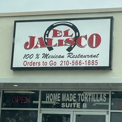 El Jalisco - Schertz - Signage out front. Shows hours take. 6/2/24