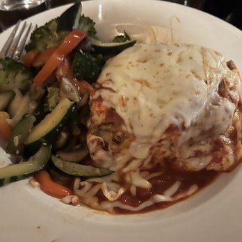 Ah' Pizz - Eggplant Parmigiano with side of veggies instead of pasta - Pizza Near Me - Montclair, New Jersey