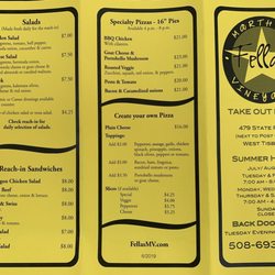 Fella's Take Out - Fella's menu p. 2 of 2 (as of 6.28.2019)