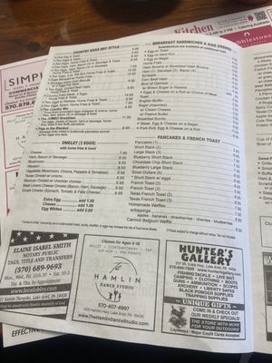 Menu photo 1 Lori's Corner Kitchen Lake Ariel, PA