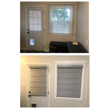 Han's Blinds with Sky Shade - New shades provided a cleaner look to our outside door and window - Shades & Blinds Near Me - Lakewood, California Han's Blinds with Sky Shade - New shades provided a cleaner look to our outside door and window - Shades & Blinds Near Me - Lakewood, California