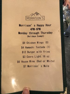 Menu photo 5 Morrison's Restaurant and Bar Mammoth Lakes, CA