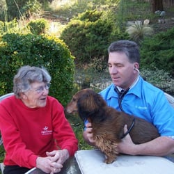 Dr. Bennett's Veterinary House Calls - A Veterinary Exam in the comfort Holly's own yard