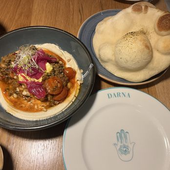 Darna Mediterranean Eatery - Lamb Ragu Hummus / Pita - Mediterranean Near Me - Plano, Texas