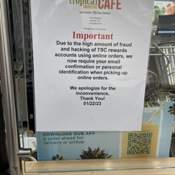 Tropical Smoothie Cafe - Warning!