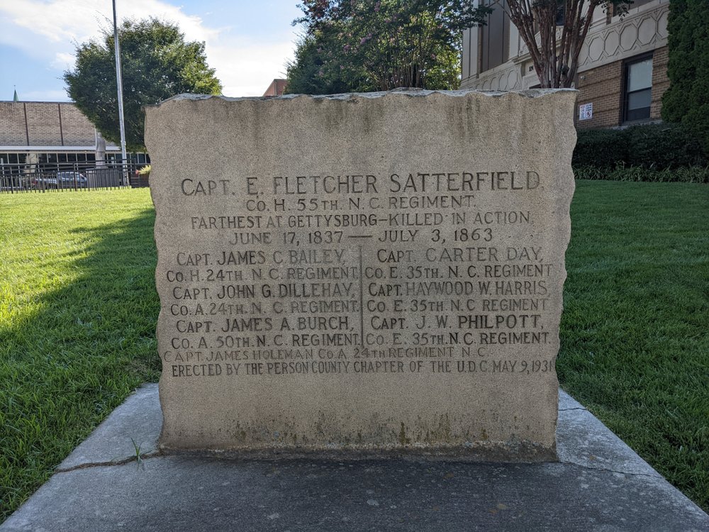 PERSON COUNTY CONFEDERATE MONUMENT Updated May 2024 Roxboro North