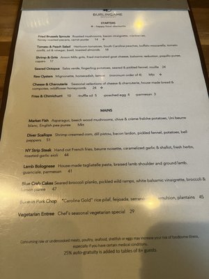 Menu photo 2 Burlingame Fernandina Beach, FL Menu photo 2 Burlingame Fernandina Beach, FL