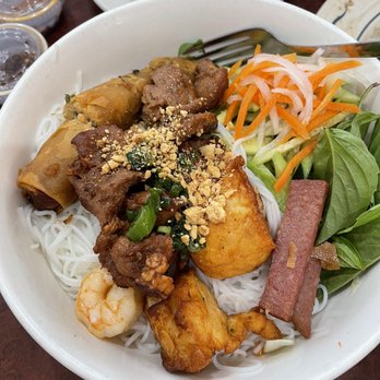 Little Saigon - #42 - vermicelli. you get beef, shrimp, chicken or pork and an eggroll. - Vietnamese Near Me - Madison Heights, Michigan Little Saigon - #42 - vermicelli. you get beef, shrimp, chicken or pork and an eggroll. - Vietnamese Near Me - Madison Heights, Michigan
