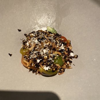 Miro Kaimuki - Tomato puffed grains cured scallop - Asian Fusion Near Me - Honolulu, Hawaii Miro Kaimuki - Tomato puffed grains cured scallop - Asian Fusion Near Me - Honolulu, Hawaii
