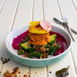 The Shed Cafe - Hurstville - Sweet potato and green pea fritters