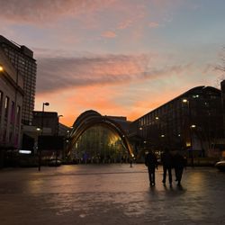 Crucible Theatre - Outside the Crucible, a view of Winter Gardens with sunset.
