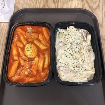 Seoul Bunsik - tteokbokki (left) and carbonara tteokbokki (right) - Korean Near Me - San Francisco, California Seoul Bunsik - tteokbokki (left) and carbonara tteokbokki (right) - Korean Near Me - San Francisco, California