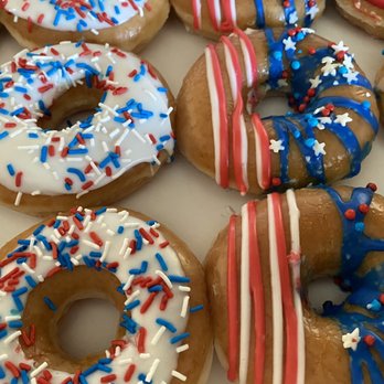 Krispy Kreme Doughnuts - InDOUGHpendence Day Doughnuts -Patriotic Dozens box - Coffee & Tea Near Me - Oceanside, California