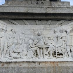 National Monument To The Forefathers - "Law" on one of the buttresses