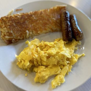 OUI Pancake N Eggs - Hash Browns, Sausage, scrambled eggs - American Near Me - Temecula, California OUI Pancake N Eggs - Hash Browns, Sausage, scrambled eggs - American Near Me - Temecula, California