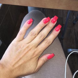 Foxy Nails - Acrylic set with gel polish by Jenny.