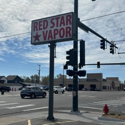 Red Star Vapor & Smoke - Street Sign