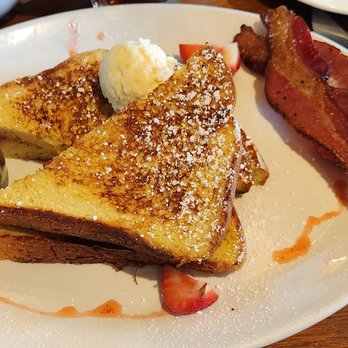 Del Frisco's Grille - Strawberry Cobbler French Toast $15, Smoked bacon $9. - Burgers Near Me - Fort Worth, Texas