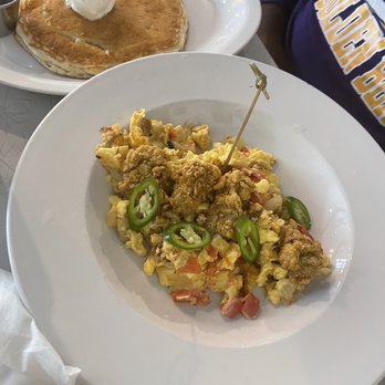 Big Bad Breakfast - Greystone - Oyster scramble with pancakes - Breakfast & Brunch Near Me - Birmingham, Alabama Big Bad Breakfast - Greystone - Oyster scramble with pancakes - Breakfast & Brunch Near Me - Birmingham, Alabama