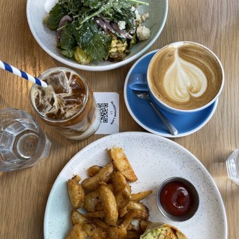 Bluestone Lane Tysons Boro Café - BL Burrito (D,E,S,G) + vanilla latte - Coffee & Tea Near Me - Mclean, Virginia Bluestone Lane Tysons Boro Café - BL Burrito (D,E,S,G) + vanilla latte - Coffee & Tea Near Me - Mclean, Virginia