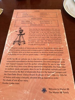 Menu photo 1 Marker 88 Islamorada, FL Menu photo 1 Marker 88 Islamorada, FL