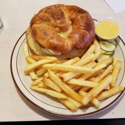 Ken's Coney Island Restaurant - Turkey and Swiss on a croissant with fries