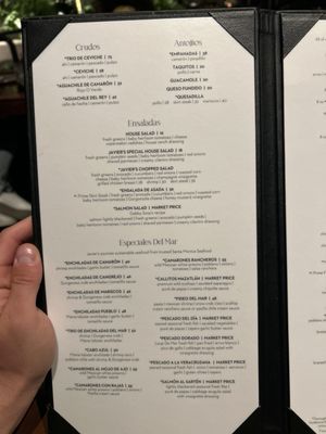 Menu photo 1 Javier's Irvine, CA