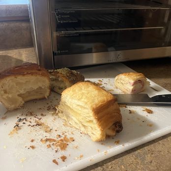 Threefold - Half eaten kougan Amman, pistachio croissant, ham and cheese croissant and pain au chocolat - Bakeries Near Me - Breckenridge, Colorado