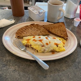 No Finer Diner - Bacon and cheese omelette. - American Near Me - Le Roy, New York No Finer Diner - Bacon and cheese omelette. - American Near Me - Le Roy, New York