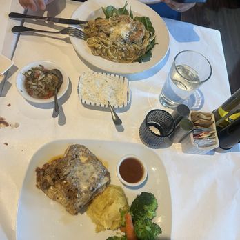 Santorini Mediterranean - 44. Chicken Pesto Fettuccini Mousaka - Mediterranean Near Me - Danville, California Santorini Mediterranean - 44. Chicken Pesto Fettuccini Mousaka - Mediterranean Near Me - Danville, California