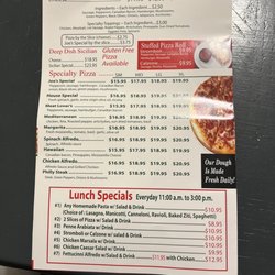 Joe's Pizza Pasta & Subs - Menu